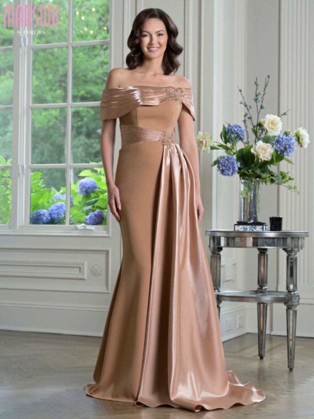 BRAND NEW Marsoni Off-The-Shoulder Fitted Evening Gown
